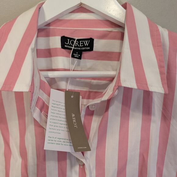 J. Crew Shirt Dress Midi Preppy Nautical Coastal Beach Pool CoverUp - Size 6 - Picture 6 of 8